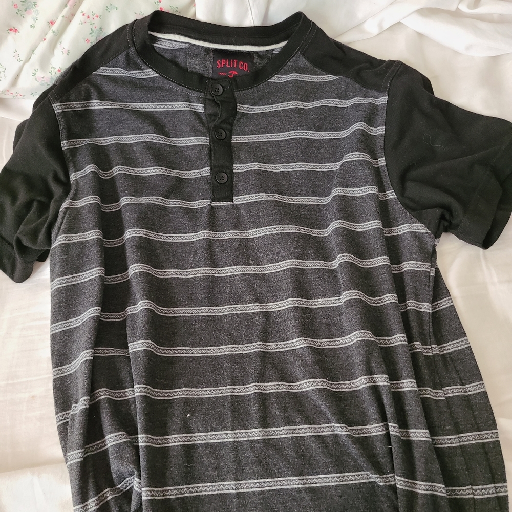 Split co striped Henley